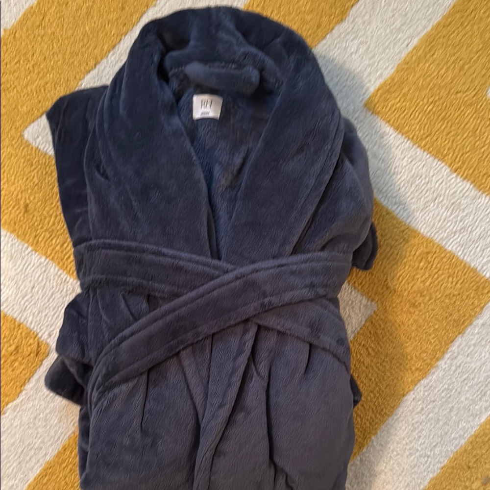 RH Plush Navy Robe - Picture 2 of 4
